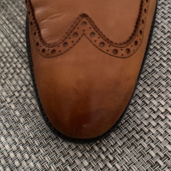 COLE HAAN Leather Sawyer Wingtip Oxford Lace Up Shoes in British Tan Brown 13 - Picture 8 of 8